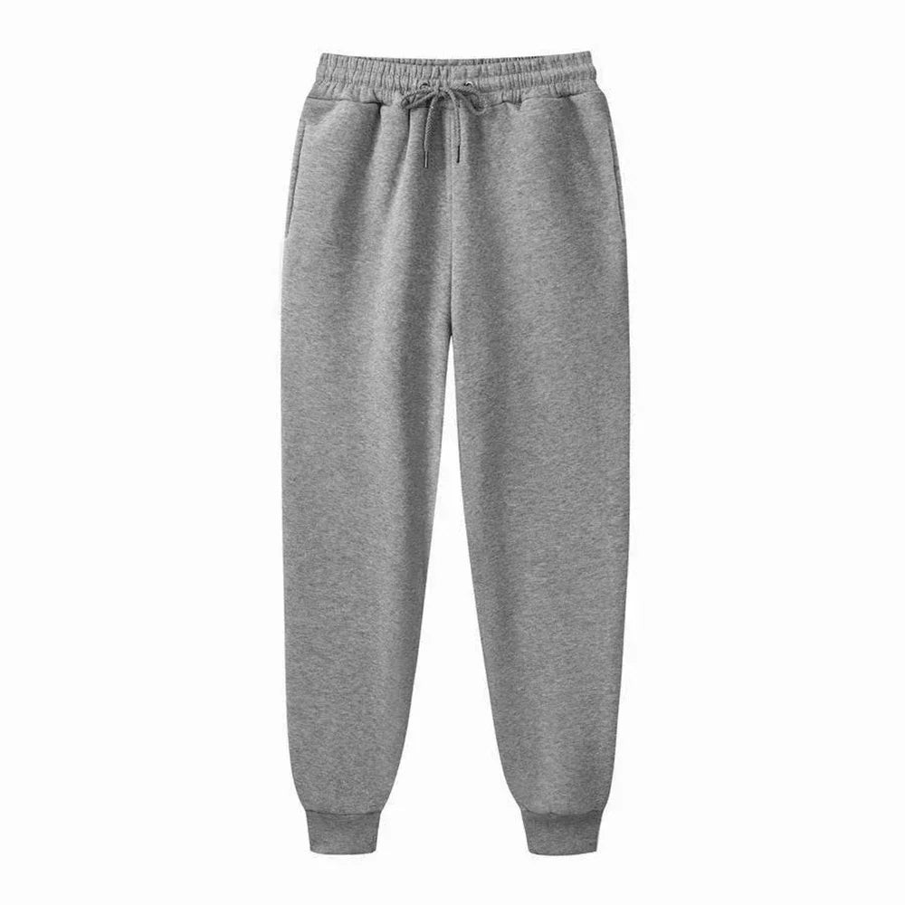 Men's Casual Fleece Sweatpants: Unisex Loose Fit Sports Pants for Autumn Winter Jogging - 11 Colors