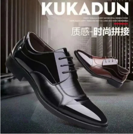 New Lace-Up Leather Men's Dress Shoes: Luxury Business Oxford Footwear for Office and Wedding - Available in 4 Colors