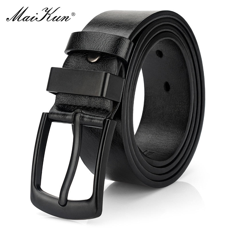 Men's Vintage Casual Black Pin Buckle Student Versatile Leather Wide Belt (4 Styles)