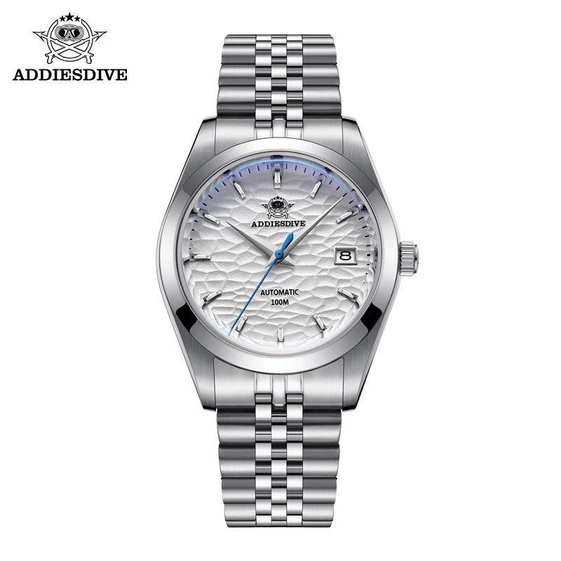 ADDIESDIVE Automatic Mechanical Watch Man European American Business Leisure Wristwatch Luxury Silver Luminous Waterproof Watch