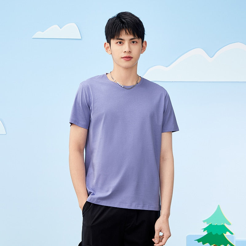 Men's Cotton simple o neck stretch solid casual cool T-Shirt - Collection 1 (8 Colors)