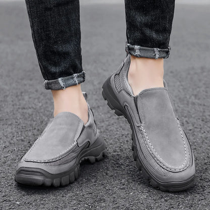 Handmade Leather Casual Sneakers for Men: Breathable Flats, Hot Sale Platform Slip-On Loafers - Available in 4 Colors