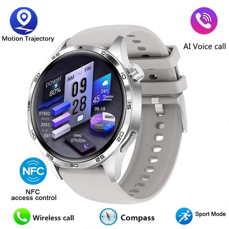 GT5 PRO Smart Watch Men Watch 5 Pro AMOLED HD Screen Bluetooth Call GPS Trajectory NFC Heart Rate Compass SmartWatches 2024 New