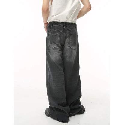 Retro Men's Denim Pants: Y2K High Street Wide Leg, Loose Fit, Ripped Straight Leg, Fashionable Hip Hop Clothes for Men - 6 Colors