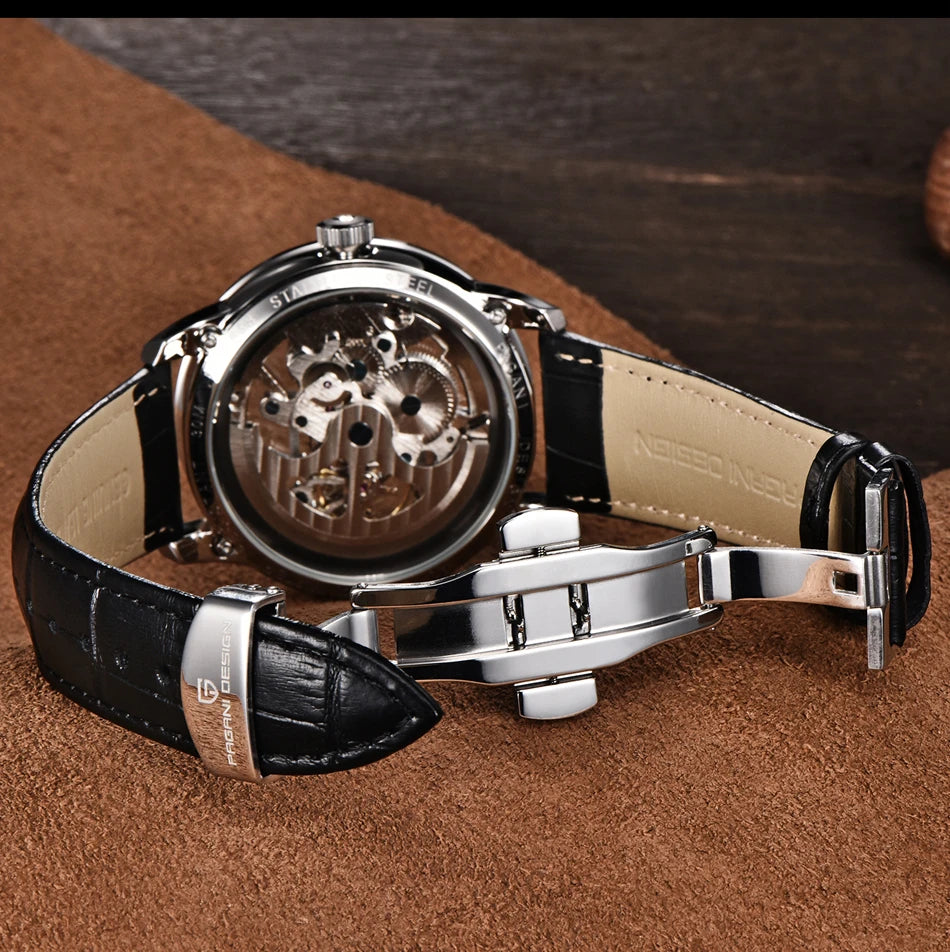 2024 PAGANI DESIGN New Men Luxury Automatic Mechanical Watch Stainless Steel Waterproof Sports Leather Watch Relogio Masculino