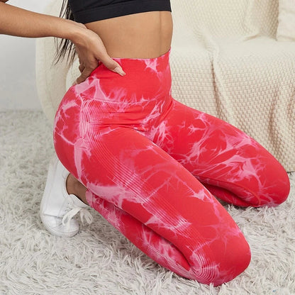 Women's Marbling Tie-Dye High Waist Seamless Gym Yoga Pants - Collection 2 in 23 Trendsetting Styles