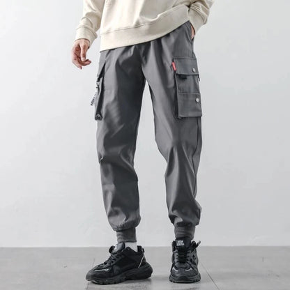 Men's Cargo Pants: Casual Hip Hop, Multiple Pockets, Streetwear Ribbons, Techwear Sweatpants - Collection 2 (15 Colors)