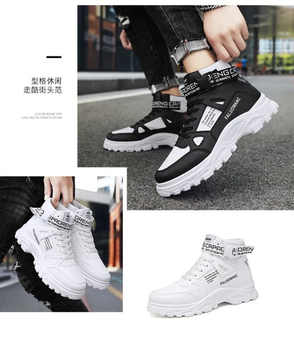 Trendy Men Ankle Boots Fashion Comfort Platform Motorcycle Boots Chelsea Street Casual Shoes Sneakers Britain Leather Boot Botas