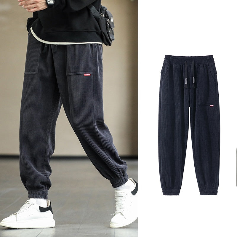 Men's Corduroy Baggy Joggers Fashion Streetwear Loose Casual Sweatpants (8 Colors)