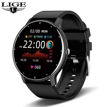 LIGE 2025 New Smart Watch Men Full Touch Screen Sport Fitness Watch IP67 Waterproof Bluetooth For Android ios smartwatch Men+box