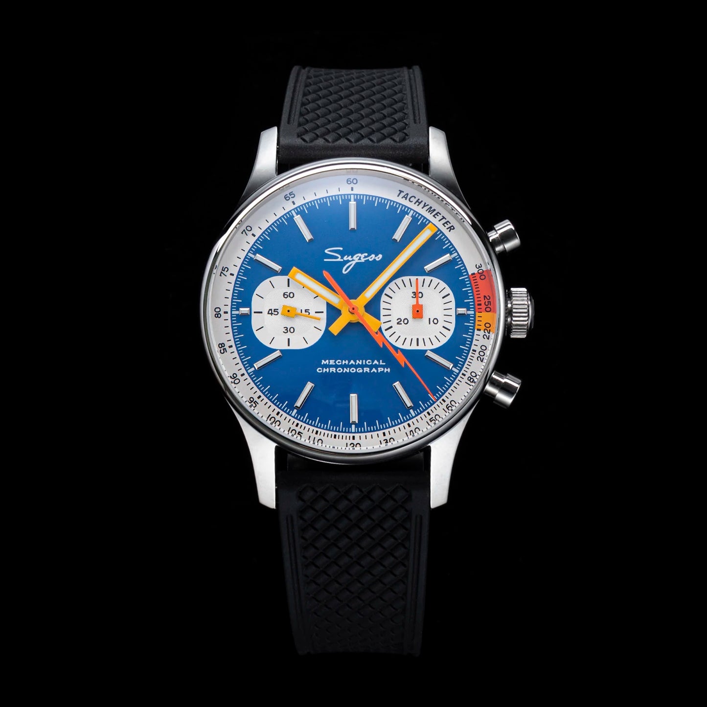 Sugess 1963 Pilot Watch Mens Chronograph Mechanical Wristwatches Original ST1901 Swanneck Movement Sapphire Crystal Racing 2022