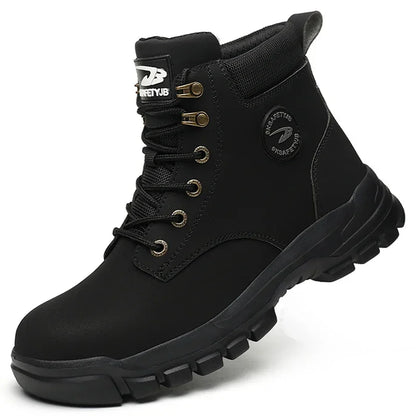 Waterproof Safety Wrok Boots For Men Steel Toe Cap Lightweight Indestructible Industry Chelsea Boots Puncture-Proof Footwear