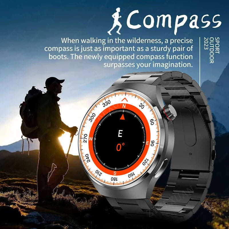 2024 New GPS Trajectory Smart Watch Men GT4 Pro 360*360 HD Heart rate IP68 Waterproof Smartwatch BT Call NFC Compass Watch 4 Pro