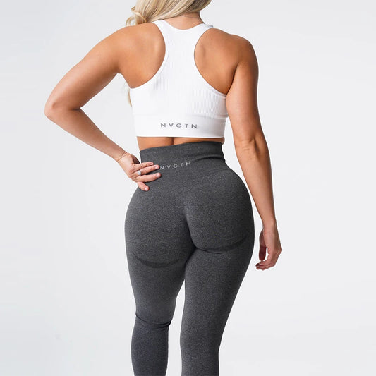 Women's Speckled Seamless Spandex High Waisted Leggings - Collection 2 in 19 Fashionable Colors