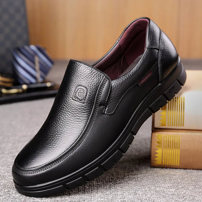 Genuine Leather Handmade Casual Shoes for Men: Flat Platform Walking Shoe, Outdoor Footwear Loafers, Breathable Sneakers - Available in 6 Colors/Options