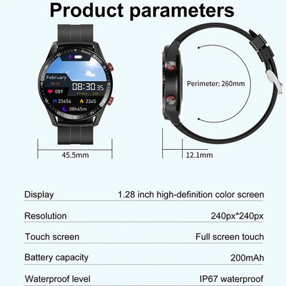 ECG+PPG Bluetooth Call Smart Watch for Men: Laser Health Monitoring, Blood Pressure, Fitness, Sports Watch, Waterproof Smartwatch with Box.