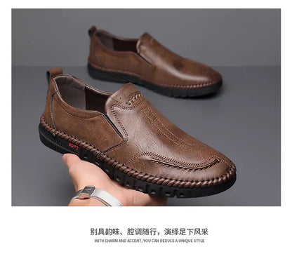 2024 Business Leather Shoes Moccasin Shoes Breathable Men's Casual Loafers Comfortable Shoes for Men Summer Men's Sneakers