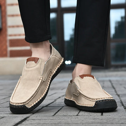 New Handmade Leather Men Shoes Casual Comfortable Men Slip On Leather Loafers Men Flats Hot Sale Moccasins Tooling Shoes Man