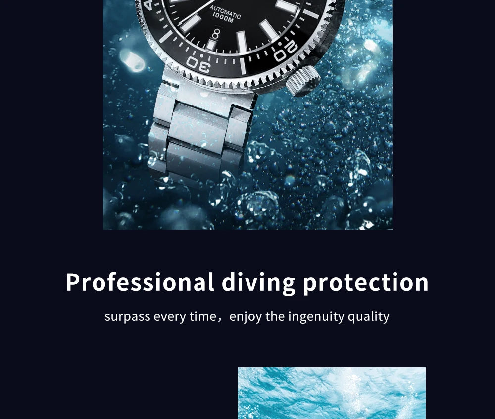 ADDIESDIVE Men's Luxury Watch 1000m diver's watch Waterproof luminous Sapphire Glass reloj hombre Automatic Mechanical Watches