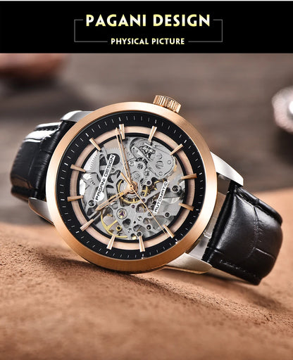 2024 PAGANI DESIGN New Men Luxury Automatic Mechanical Watch Stainless Steel Waterproof Sports Leather Watch Relogio Masculino