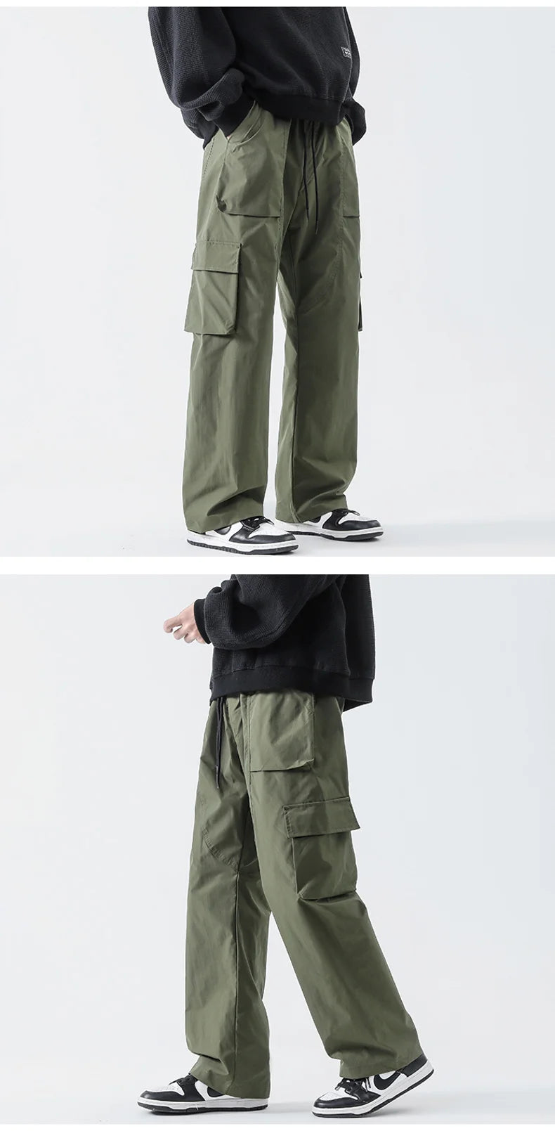 Streetwear Hip Hop Joggers Cargo Pants for Men & Women: Multi-Pocket Elastic Waist Harem Trousers, Casual Sweatpants - 3 Colors