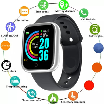 116Plus D13 Y68 Smart Watch: Sport Wristband with Heart Rate Monitor, Running Fitness Tracker, Message Alerts, Smartwatch for Men & Women