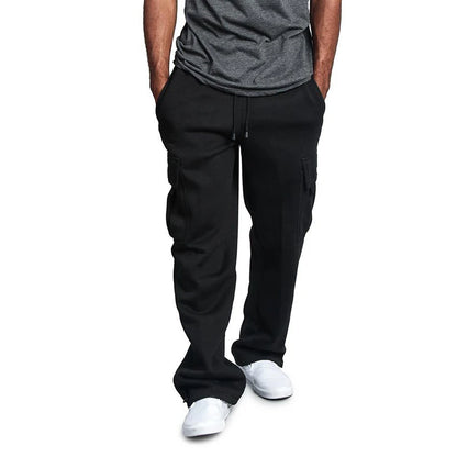 Men's Sweatpants: Straight Fit Joggers, Loose Oversized Drawstring, Multi-pocket Sports Pants - 4 Colors