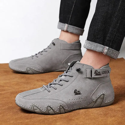 Men's Ankle Boots: Outdoor Light Casual Leather Shoes, Winter Luxury Waterproof Snow Boots - High Top Sneakers, Available in 3 Colors