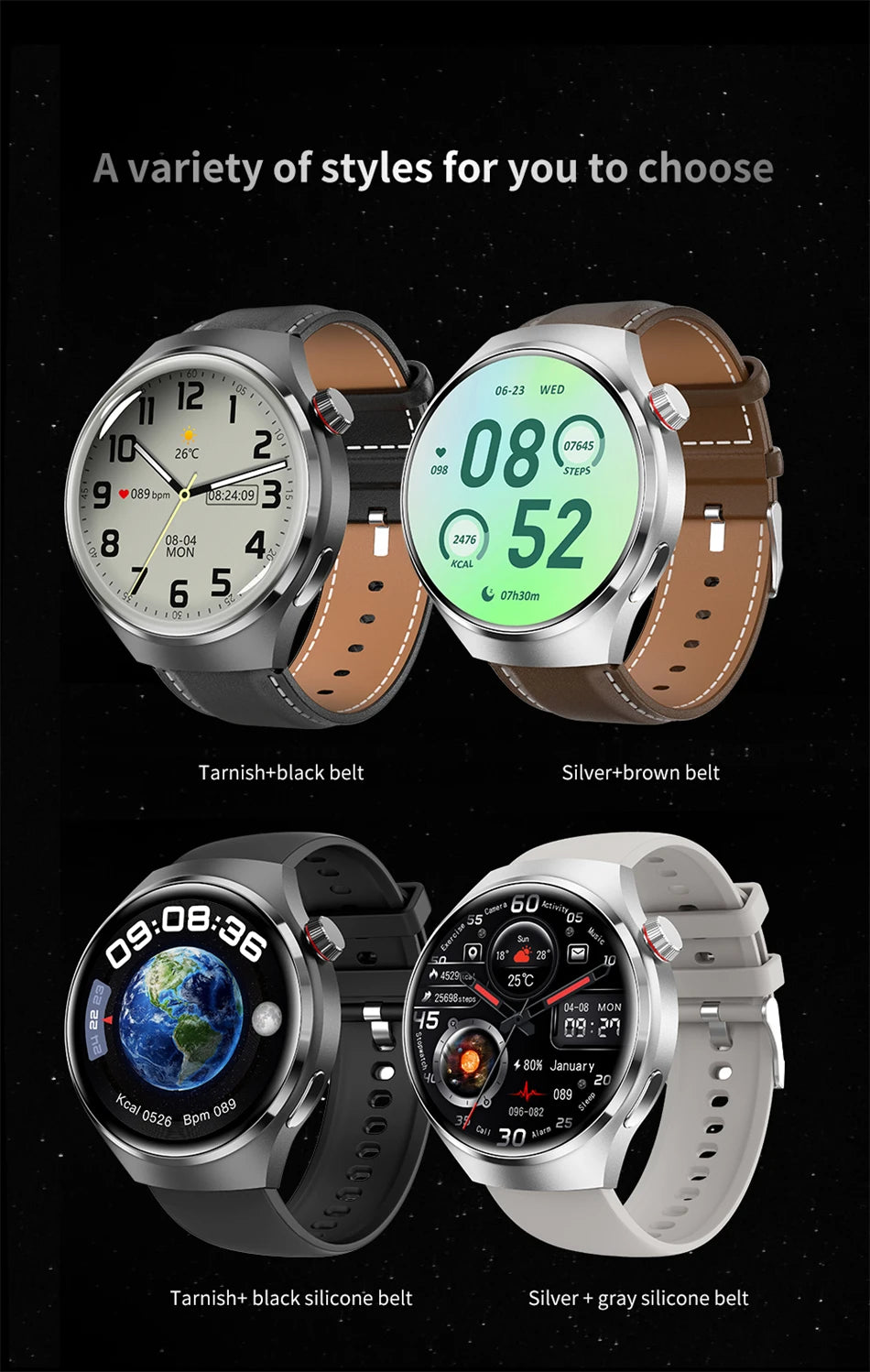 2024 New GPS Trajectory Smart Watch Men GT4 Pro 360*360 HD Heart rate IP68 Waterproof Smartwatch BT Call NFC Compass Watch 4 Pro