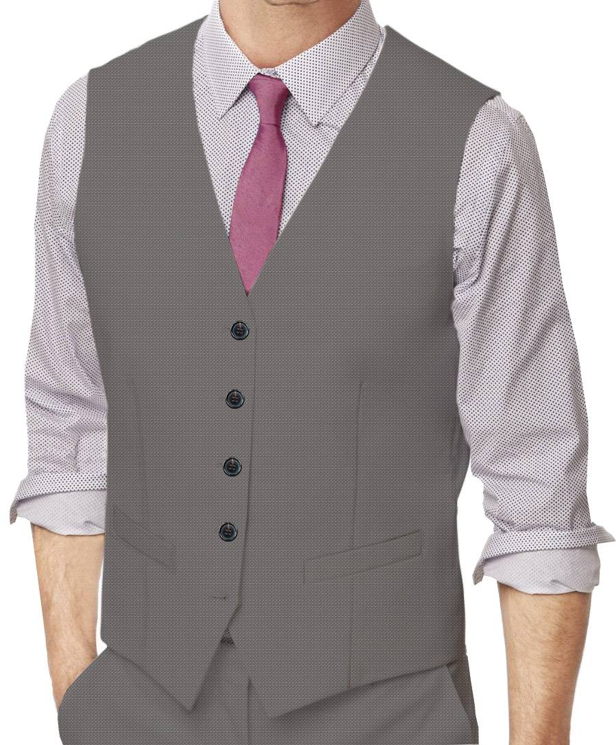 Light White Sharkskin Made To Measure Vest - VBC0001_MTM_SV