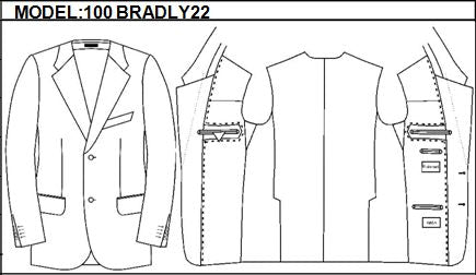 CLASSIC - SINGLE BREASTED, 2 BUTTONS,NOTCH  LAPEL JACKET-100_BRADLY_22