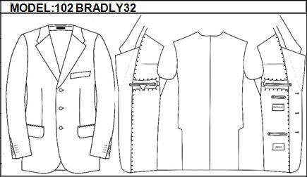 CLASSIC - SINGLE BREASTED, 3 BUTTONS,NOTCH  LAPEL JACKET-102_BRADLY_32
