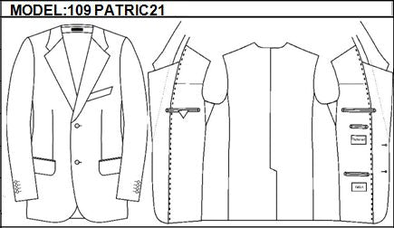 CLASSIC - SINGLE BREASTED, 2 BUTTONS,NOTCH  LAPEL JACKET-109_PATRIC_21