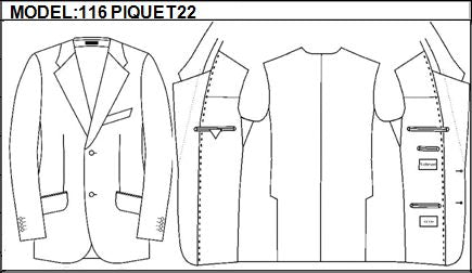 CLASSIC - SINGLE BREASTED, 2 BUTTONS,NOTCH  LAPEL JACKET-116_PIQUET_22