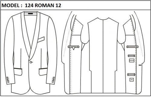 CLASSIC - SINGLE BREASTED, 1 BUTTONS,SHAWL LAPEL  LAPEL JACKET-124_ROMAN_12