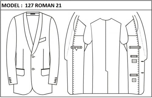CLASSIC - SINGLE BREASTED, 2 BUTTONS,SHAWL LAPEL  LAPEL JACKET-127_ROMAN_21