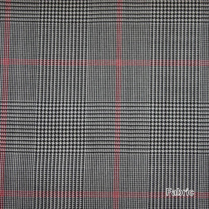 Light Grey Glencheck Windowpane Made To Measure Vest - VBC0013_MTM_SV