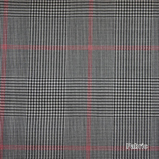 Light Grey Glencheck Windowpane Made To Measure Vest - VBC0013_MTM_SV