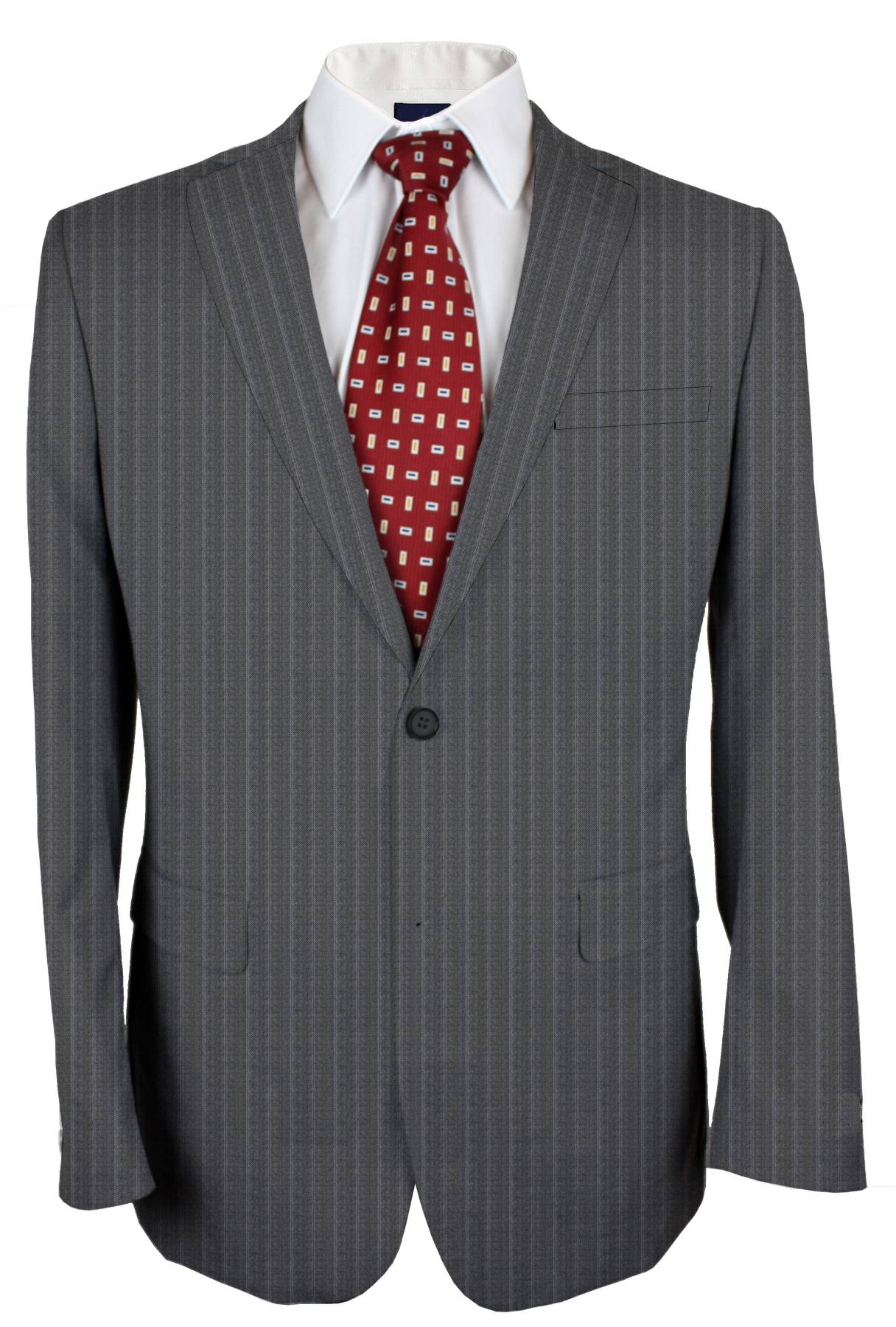 Bright Grey Stripes  Made To Measure Jacket - VBC0015_MTM_SJ