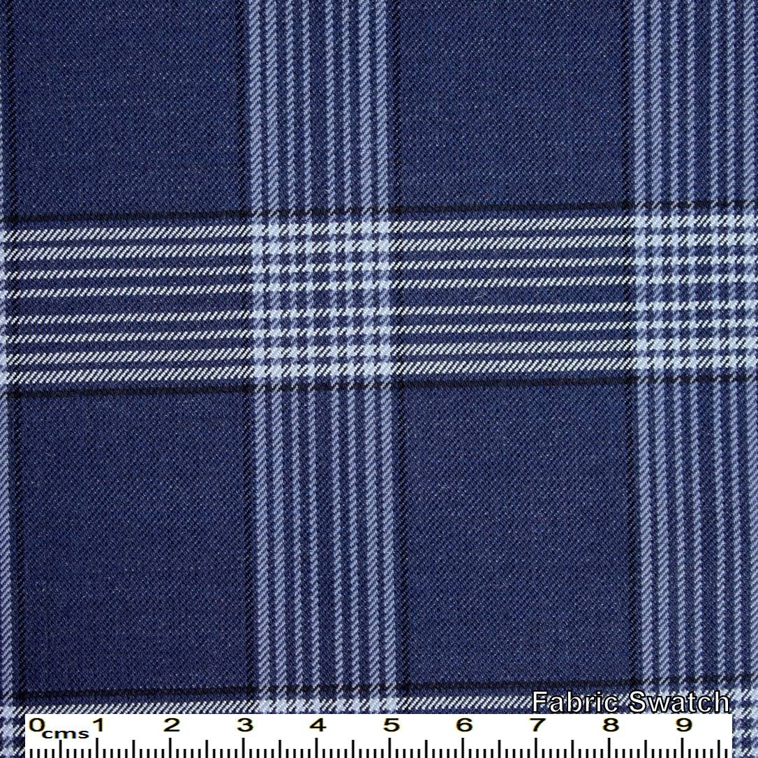 Lucky Point Blue Glenchecks Made To Measure Vest - VBC0022_MTM_SV