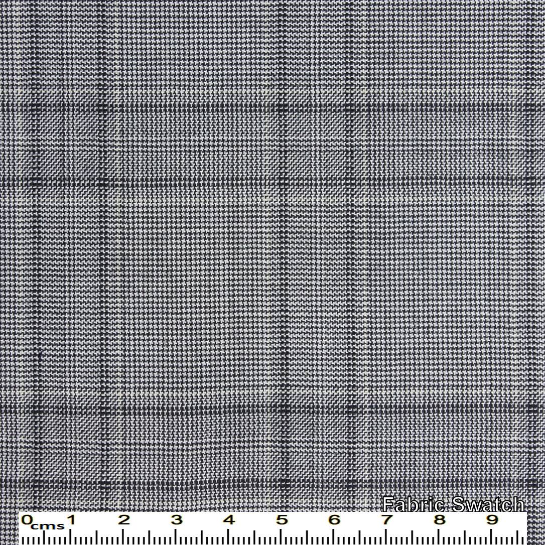 Blue Charcoal Glencheck Made To Measure Vest - VBC0029_MTM_SV