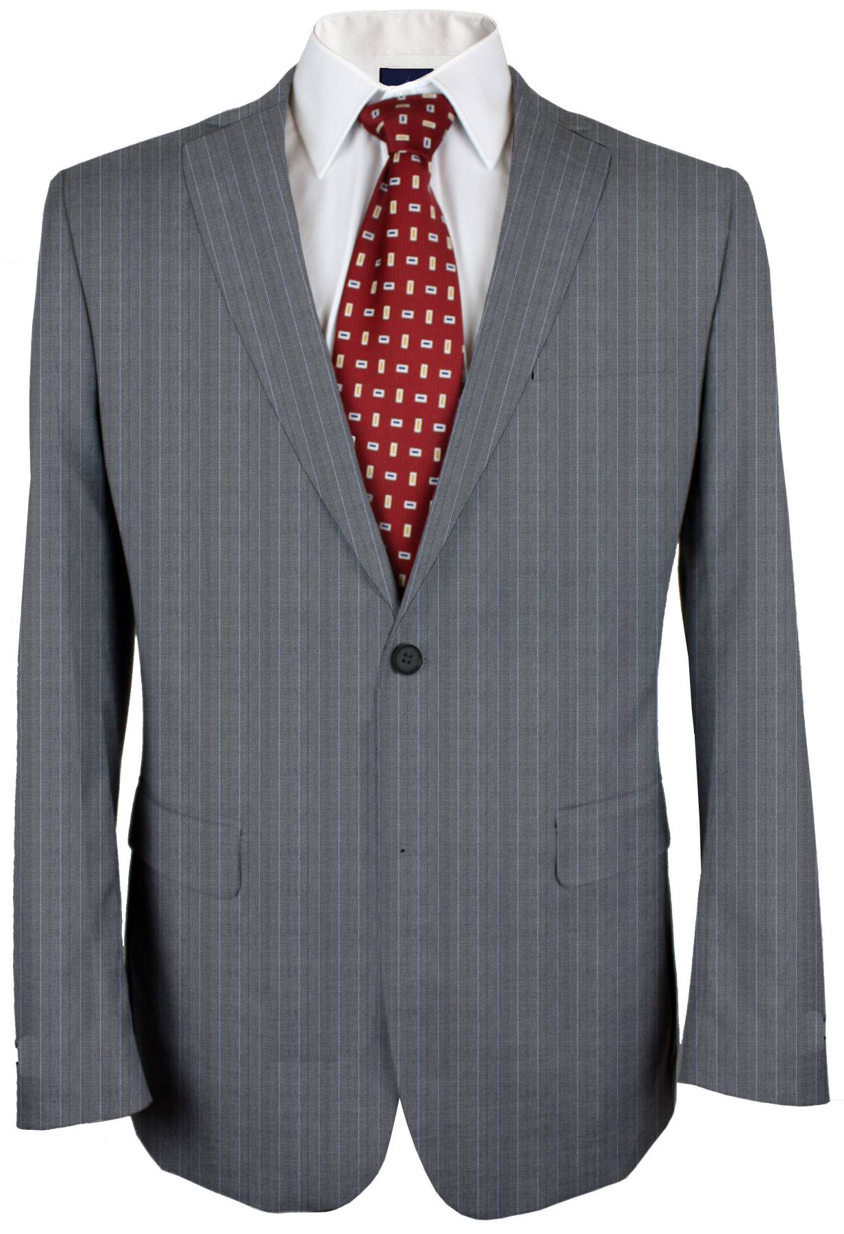 Bright Grey Stripes  Made To Measure Jacket - VBC0031_MTM_SJ