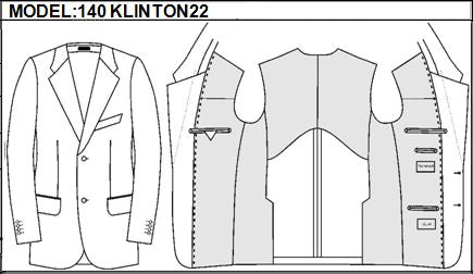 CLASSIC - SINGLE BREASTED, 2 BUTTONS,NOTCH  LAPEL JACKET-140_KLINTON_22