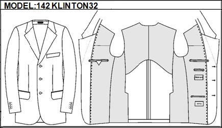 CLASSIC - SINGLE BREASTED, 3 BUTTONS,NOTCH  LAPEL JACKET-142_KLINTON_32