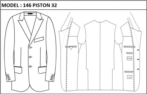 CLASSIC - SINGLE BREASTED, 3 BUTTONS,PEAK  LAPEL JACKET-146_PISTON_32