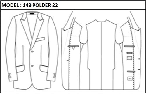 CLASSIC - SINGLE BREASTED, 2 BUTTONS,PEAK  LAPEL JACKET-148_POLDER_22