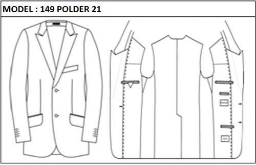 CLASSIC - SINGLE BREASTED, 2 BUTTONS,PEAK  LAPEL JACKET-149_POLDER_21