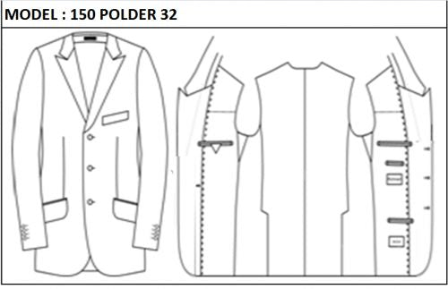 CLASSIC - SINGLE BREASTED, 3 BUTTONS,PEAK  LAPEL JACKET-150_POLDER_32