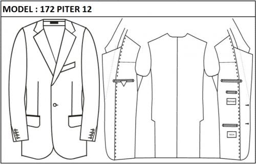 CLASSIC - SINGLE BREASTED, 1 BUTTONS,NOTCH  LAPEL JACKET-172_PITER_12