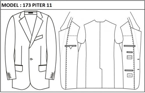 CLASSIC - SINGLE BREASTED, 1 BUTTONS,NOTCH  LAPEL JACKET-173_PITER_11